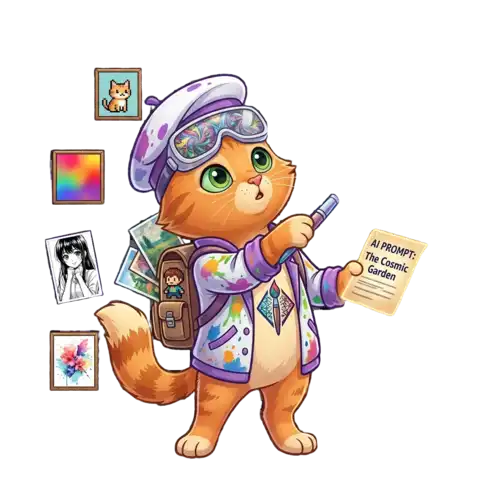 Маскот курса AI-художник: Midjourney, Stable Diffusion