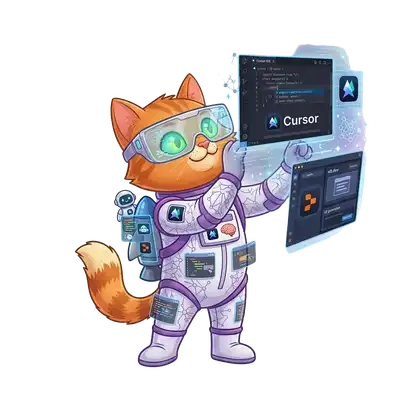 Маскот курса Вайб-кодинг: Cursor, Replit AI, v0.dev